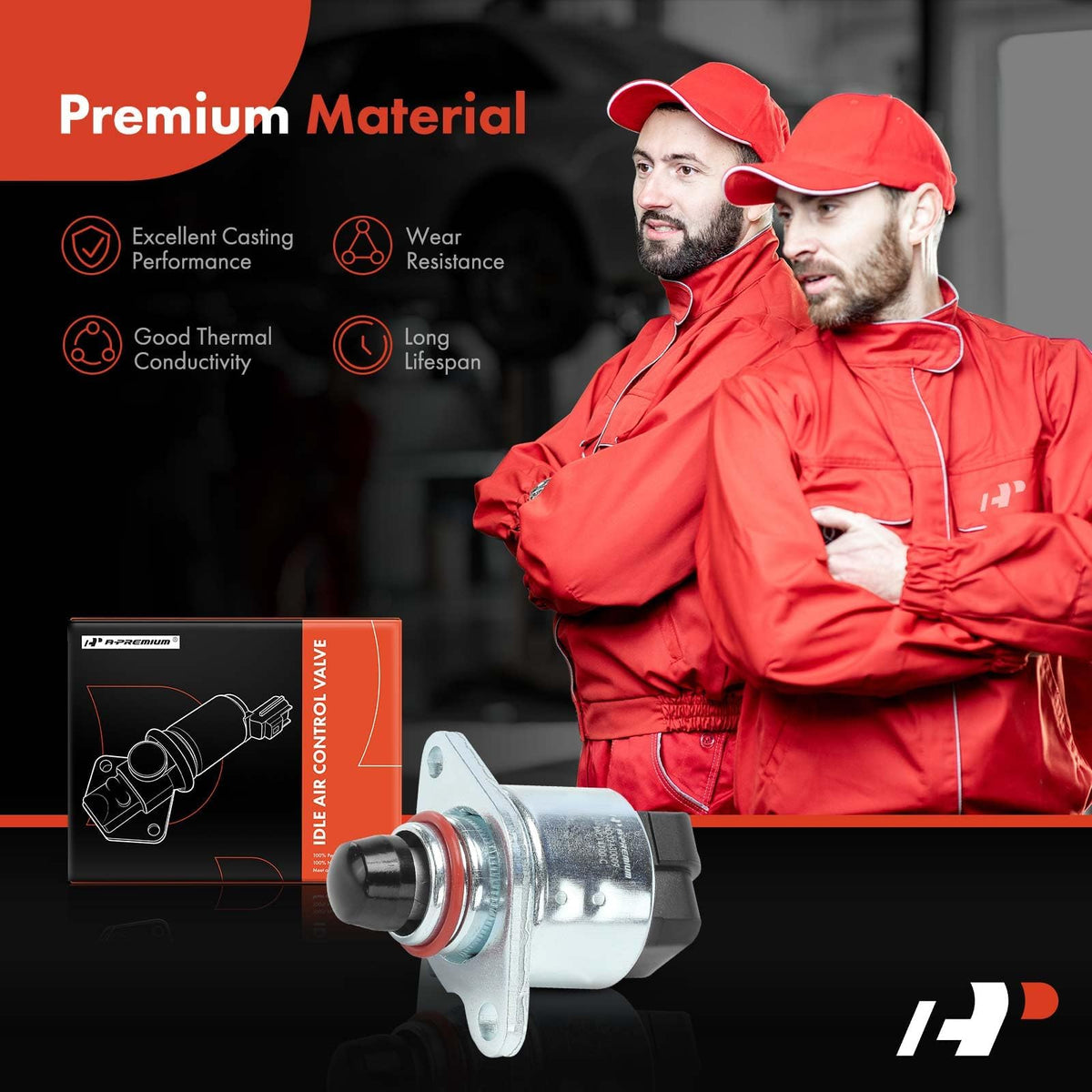 A-Premium idle air control valve side profile highlighting compact, robust construction
