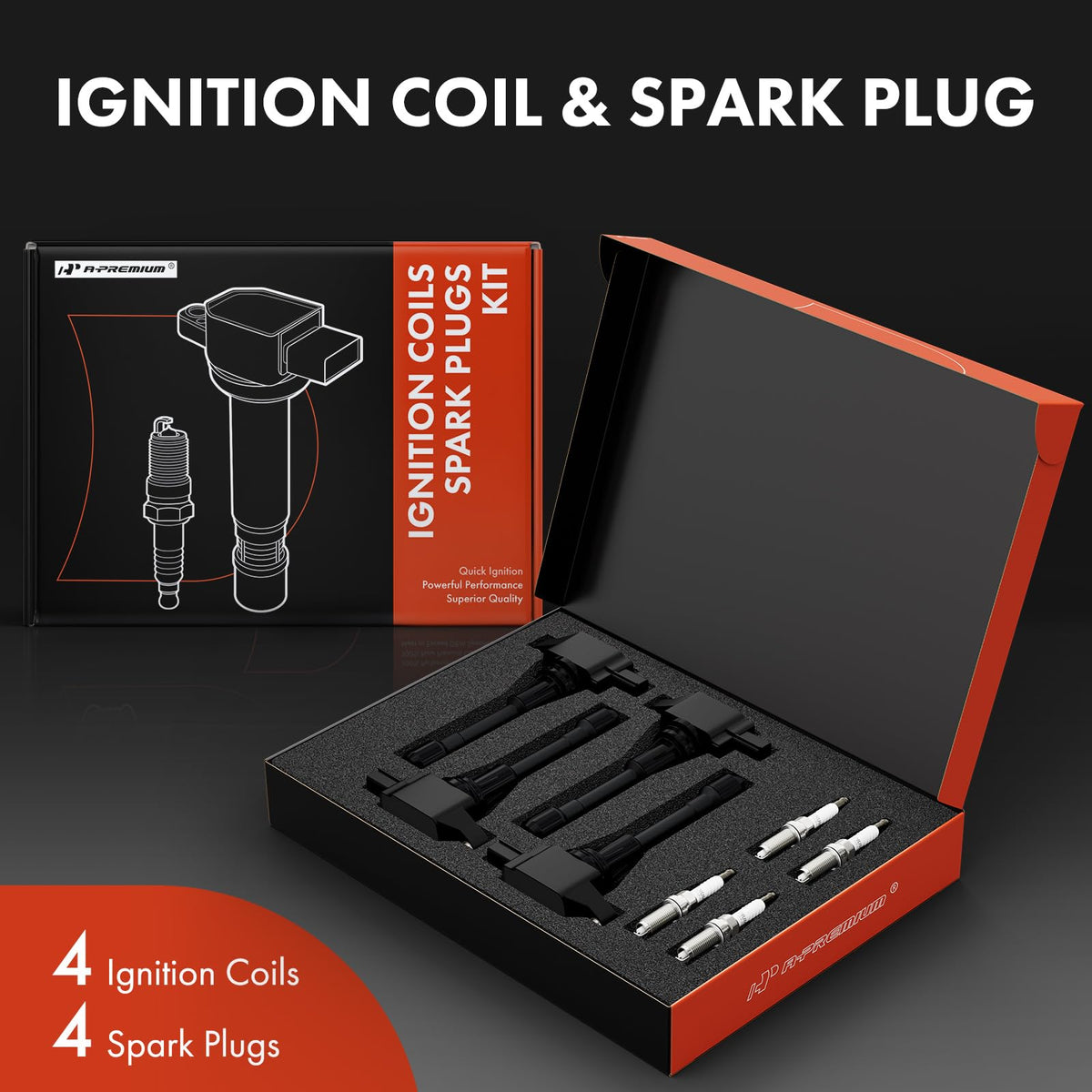 A-Premium ignition coil close-up highlighting robust connectors and fit