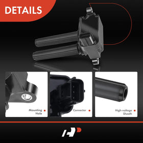 A-Premium ignition coil installed on valve cover illustrating direct-fit replacement benefit