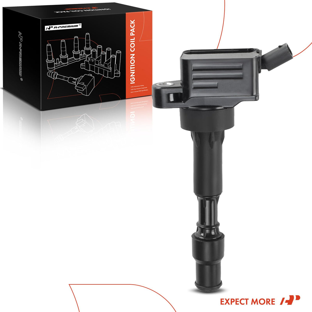 A-Premium ignition coil packaging and warranty card showing purchase confidence