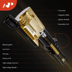 A-Premium ignition coil side profile demonstrating OE-style dimensions and reliability