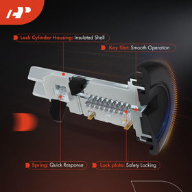 A-Premium ignition cylinder side profile illustrating compact metal housing
