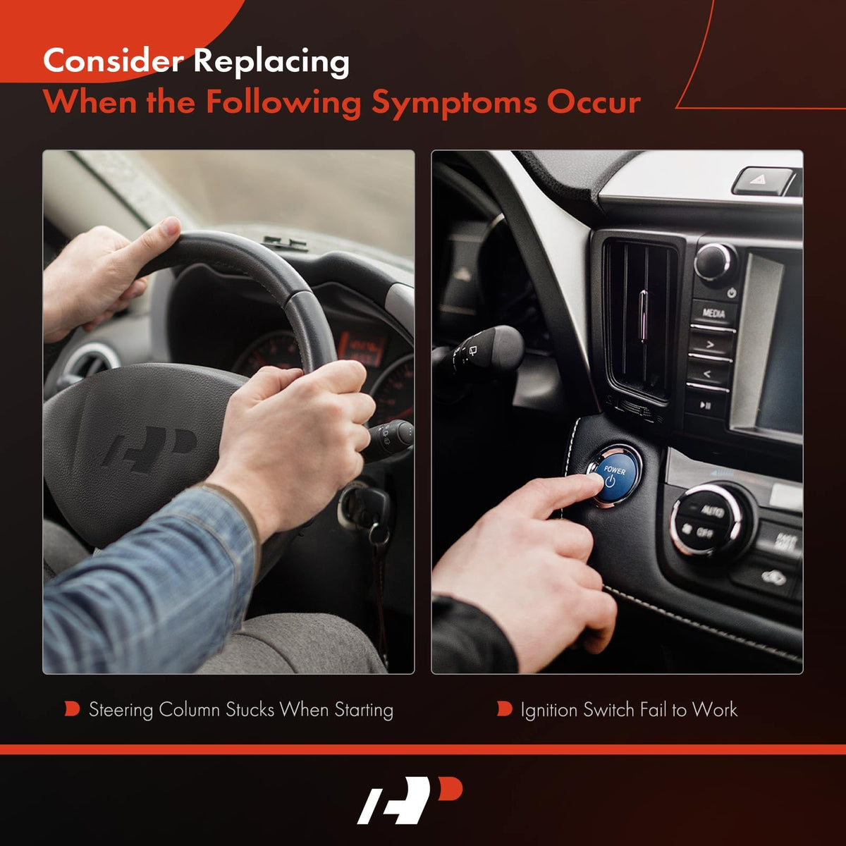 A-Premium installed in steering column demonstrating direct-fit replacement ease