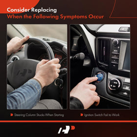 A-Premium installed in steering column demonstrating direct-fit replacement ease