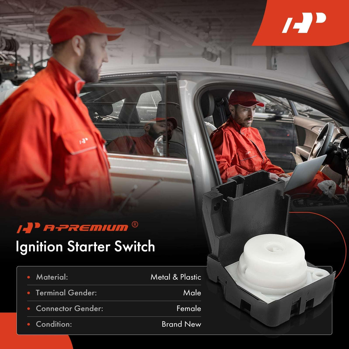 A-Premium ignition switch side profile illustrating compact OE-style form for straightforward install