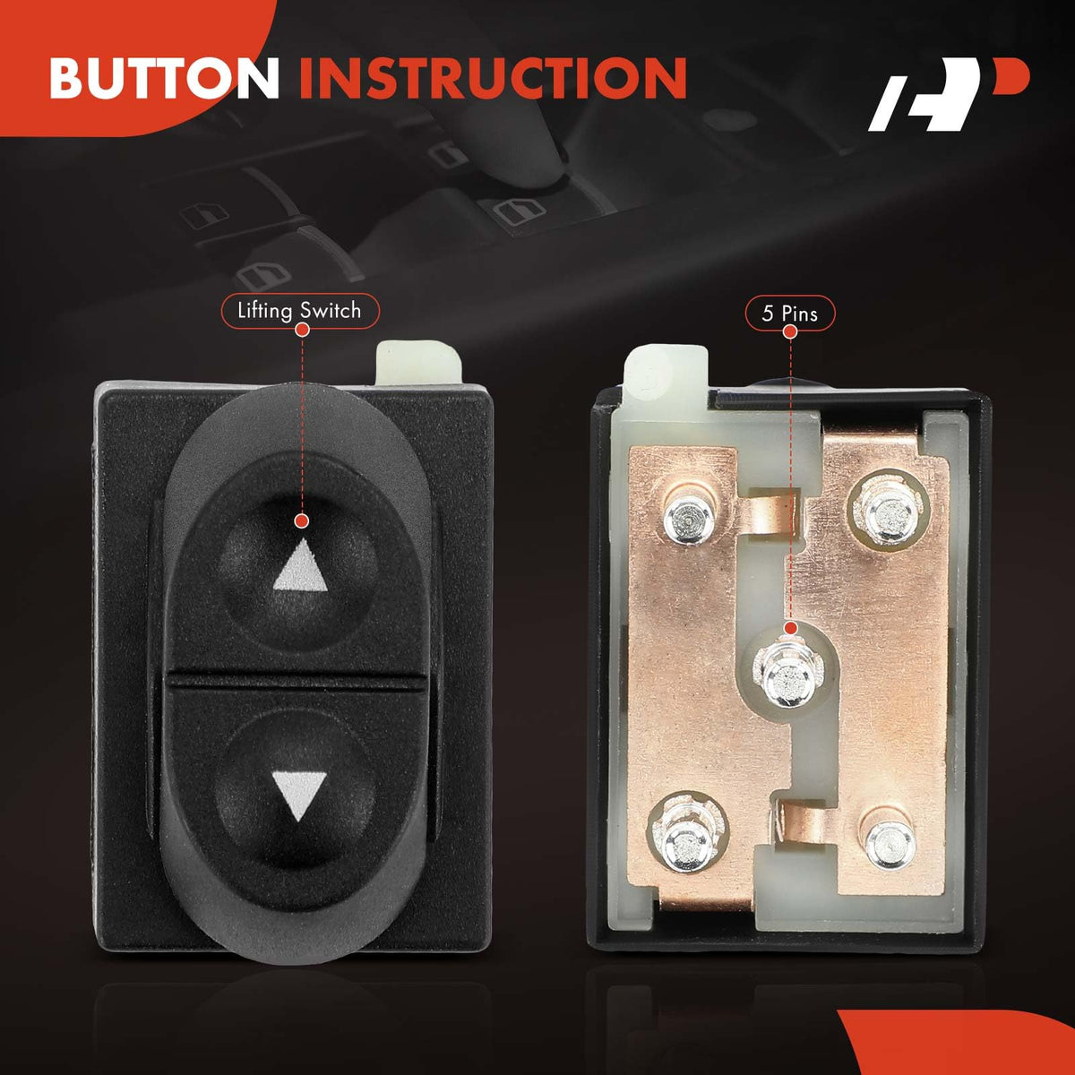 A-Premium installed front-right switch in vehicle door demonstrating restored control