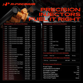 A-Premium injector nozzle close-up, precise spray tip detail for consistent fueling