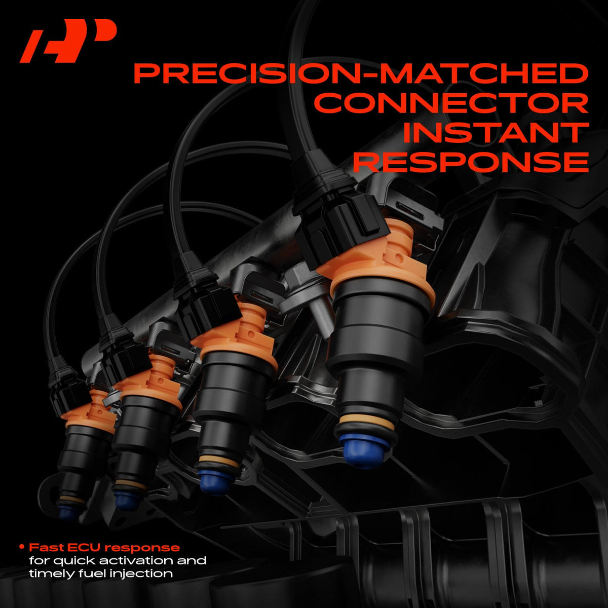 A-Premium injectors installed on fuel rail demonstrating direct fit