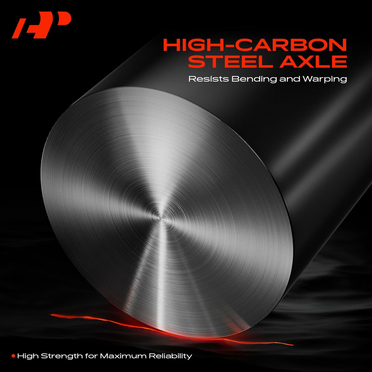A-Premium axle installed at front wheel demonstrating restored driveline function benefit