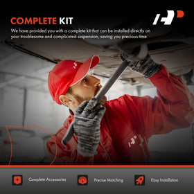 A-Premium installed control arm on vehicle front showing correct fitment benefit