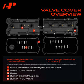 A-Premium installed front valve cover in engine demonstrating neat fit and leak control