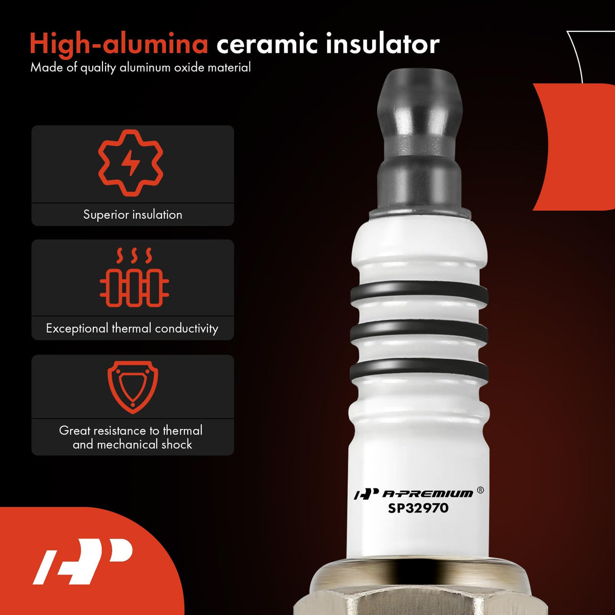 A-Premium spark plug installed in engine bay demonstrating correct fit and improved ignition response