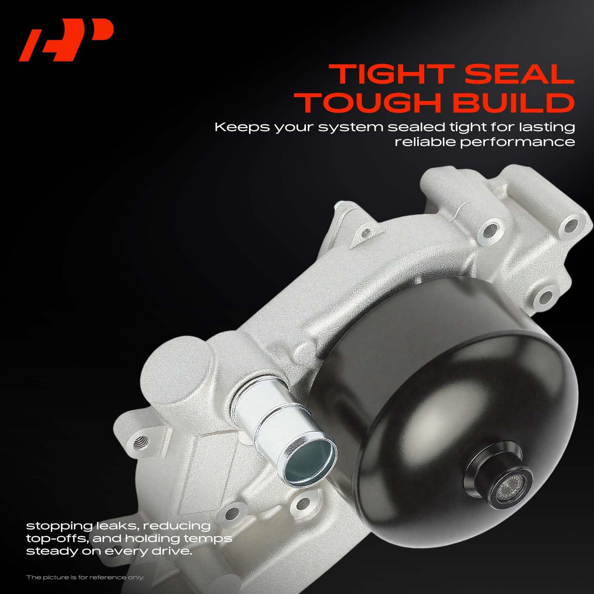 A-Premium pump installed on engine showing direct-fit replacement benefit