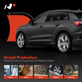 A-Premium mud flaps fitted on truck demonstrating stone and debris deflection