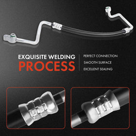 A-Premium hose attached at condenser end showing correct connection and fit