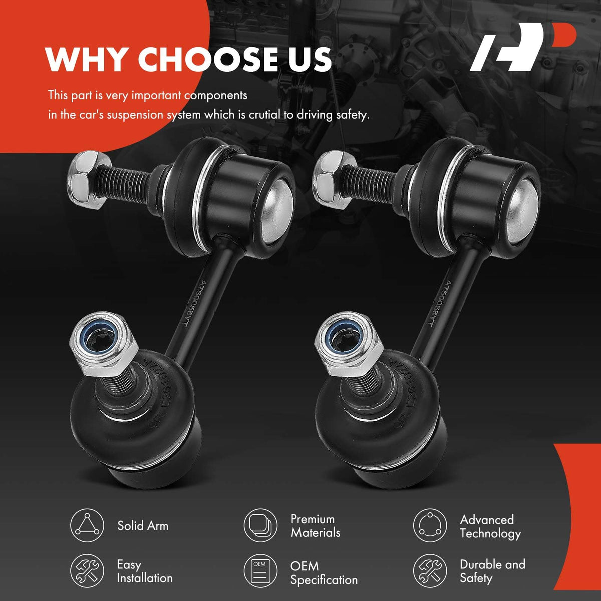 A-Premium installed on rear suspension demonstrating restored stability benefit