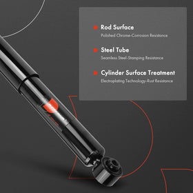 A-Premium rear shock installed on vehicle rear improving ride control