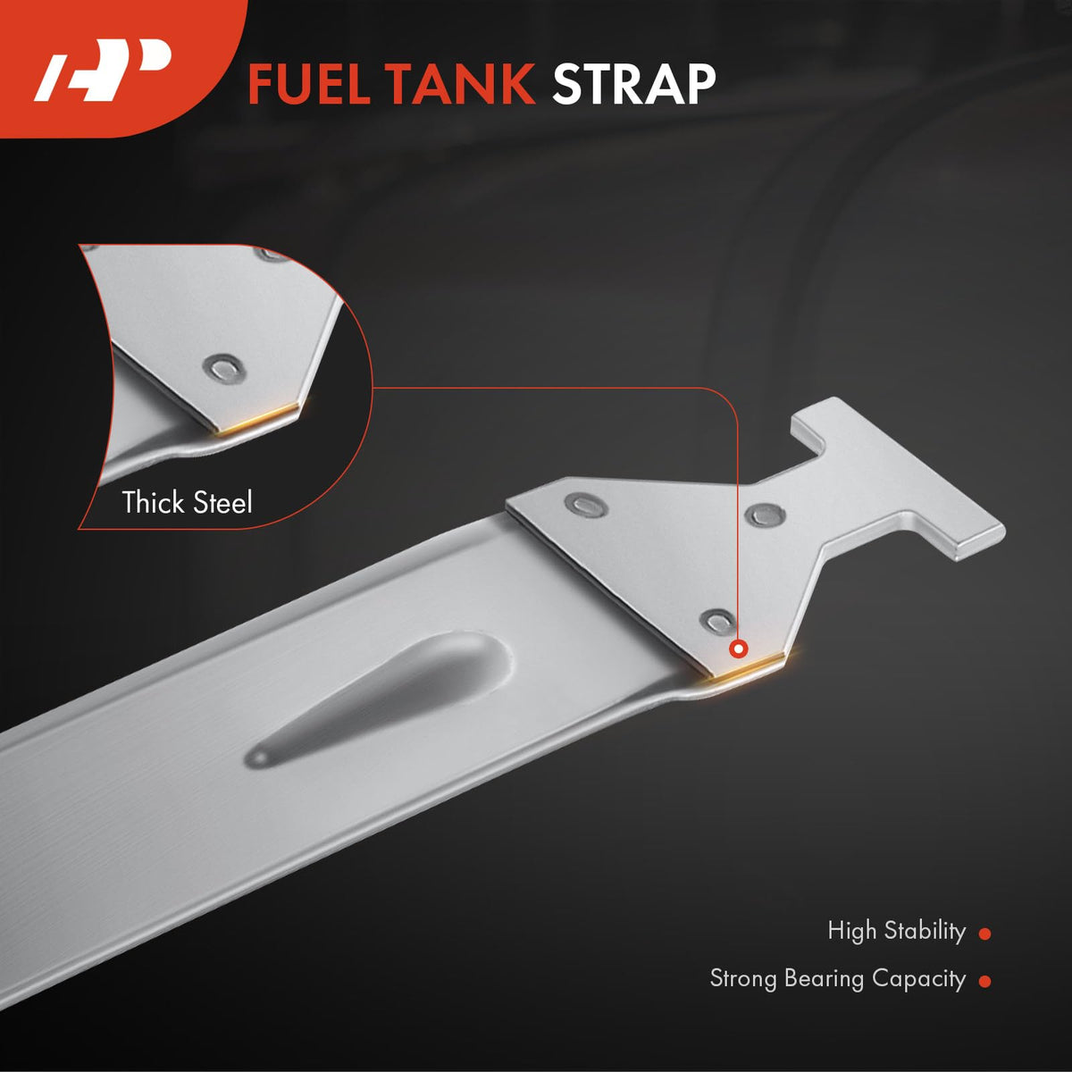 A-Premium straps installed under a Ram showing secure tank support