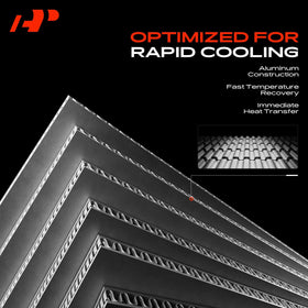 A-Premium oil cooler installed under the hood of a Kia Optima demonstrating correct fit