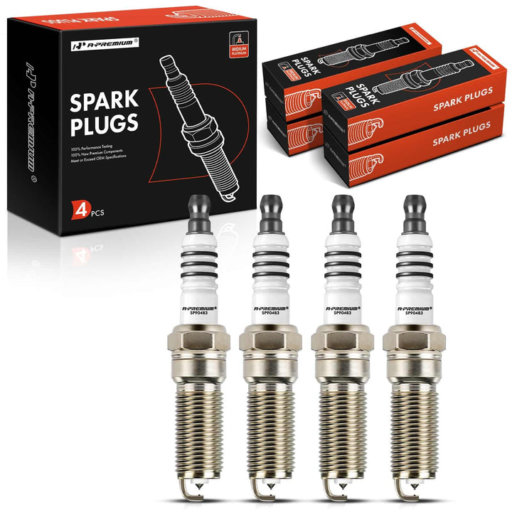 A-Premium front packaging showing four spark plugs and part information