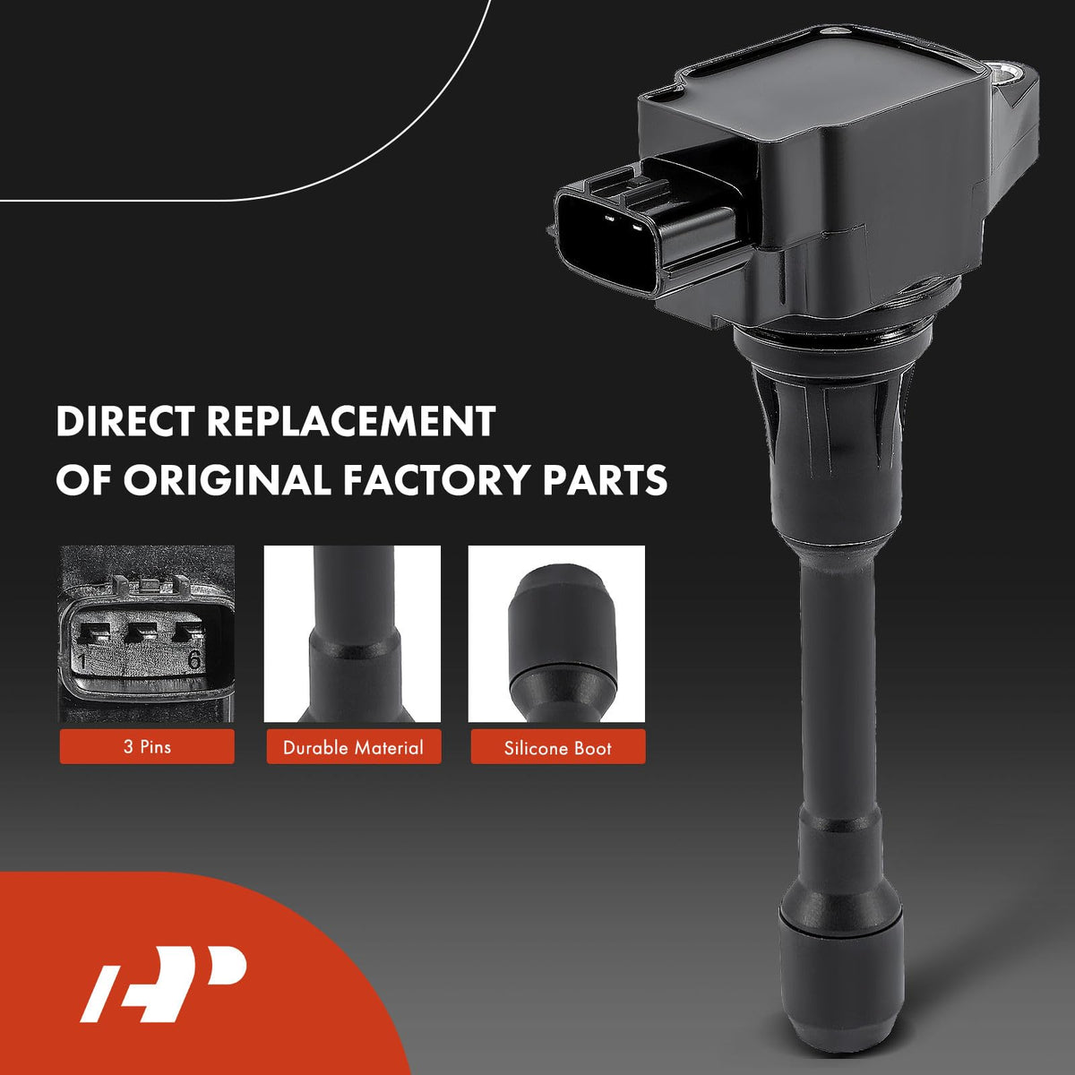 A-Premium iridium spark plug detail showing electrode for long life and steady spark