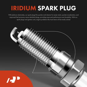 A-Premium iridium spark plug tip detail showing fine electrode and longer life benefit