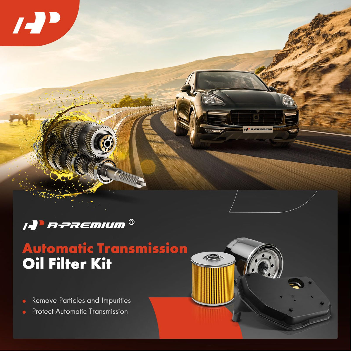 A-Premium kit packaging including filter and gasket for convenient service