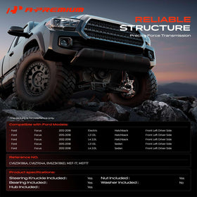 A-Premium front-profile of knuckle and hub demonstrating correct fitment benefit