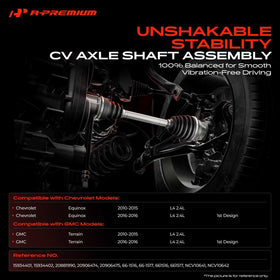 A-Premium left axle compressed length measurement showing correct fit confirmation