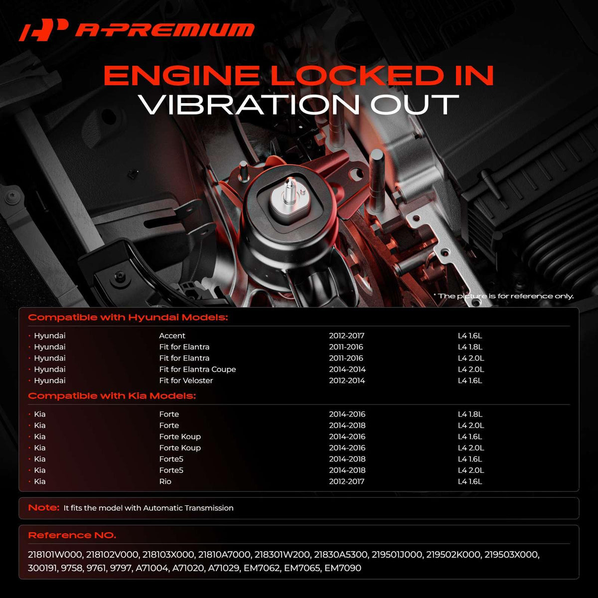 A-Premium left transmission mount close-up showing durable construction benefit