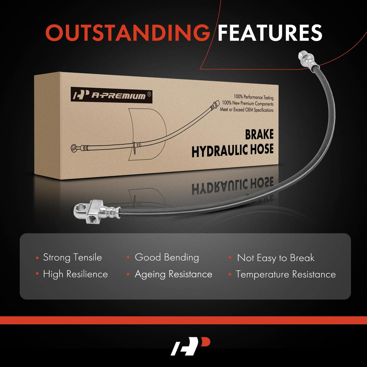 A-Premium hose with ruler scale demonstrating length and precise fitment