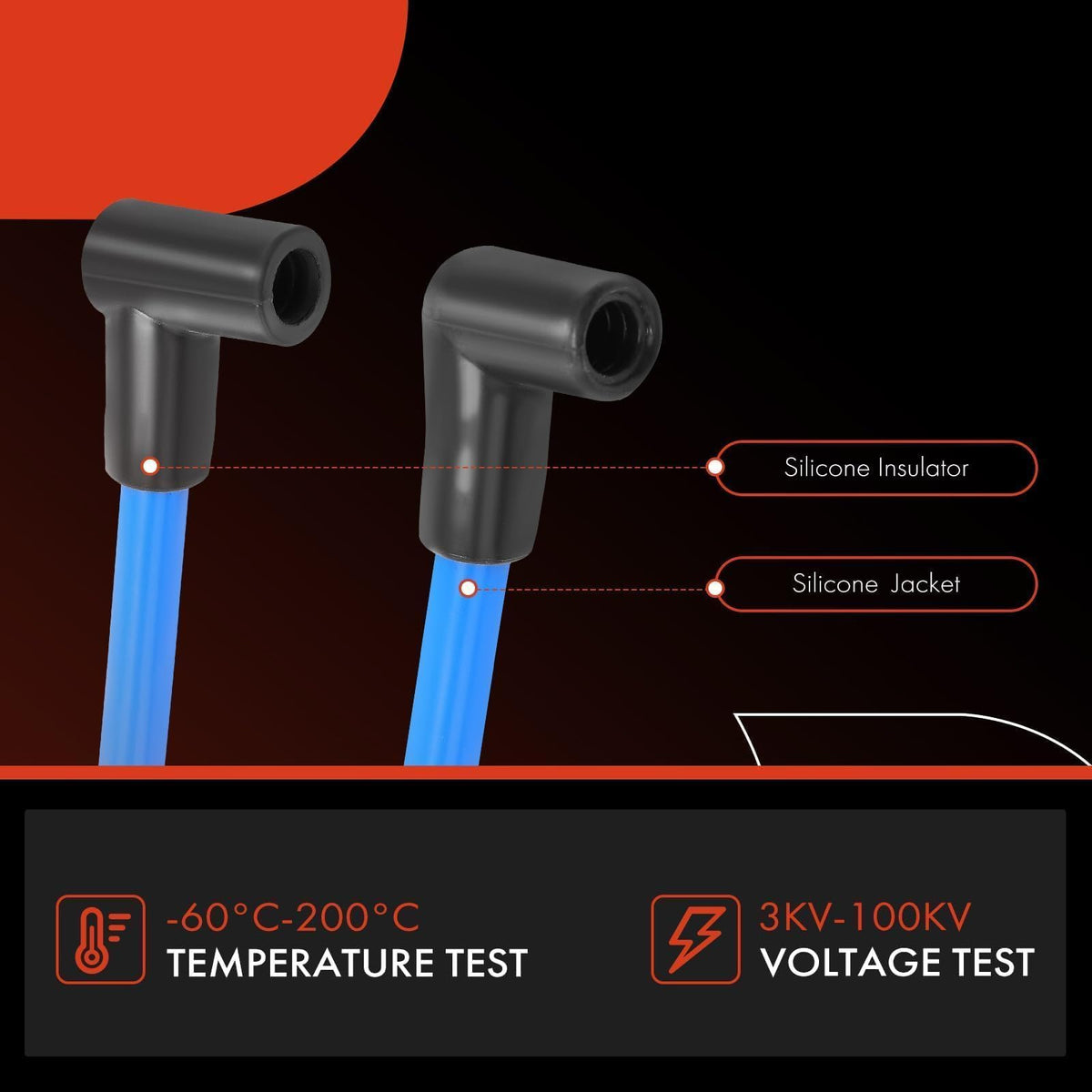 A-Premium wires laid out by length displaying included measurements for correct routing