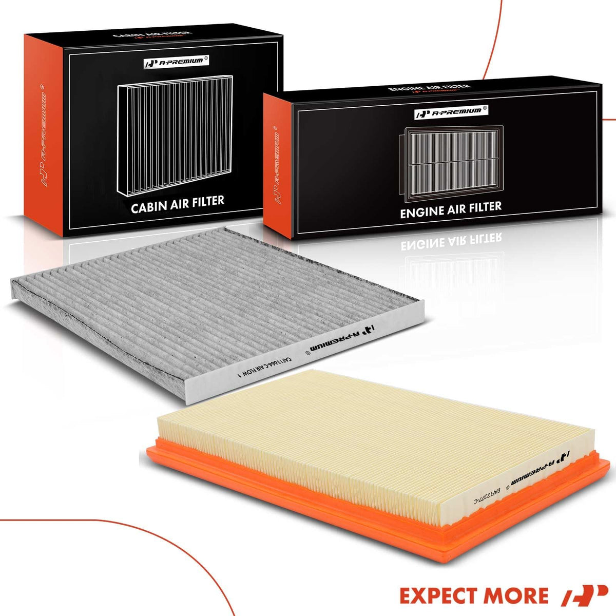 A-Premium filters in car interior conveying fresher air while driving