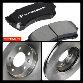A-Premium kit being installed on a sedan front wheel in a garage setting