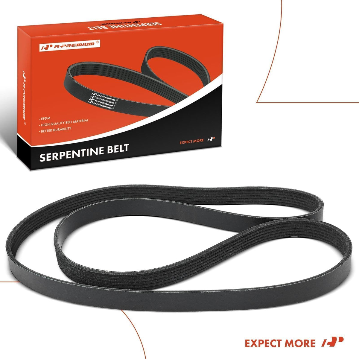 Garage scene of A-Premium belt installation, conveys professional-ready replacement