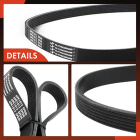 A-Premium belt next to common garage tools illustrating DIY install ease