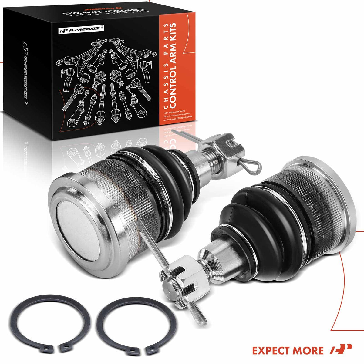 A-Premium ball joint being installed in a garage illustrating DIY-friendly serviceability