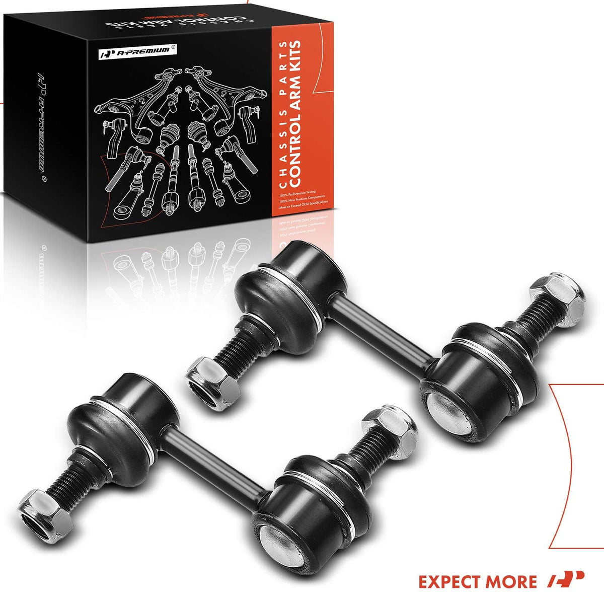 Mechanic installing A-Premium front sway bar link in garage showing professional-fit replacement benefits