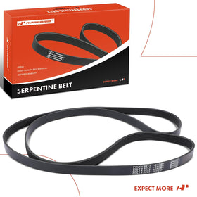 A-Premium lifestyle shot in garage showing technician installing belt for dependable drive