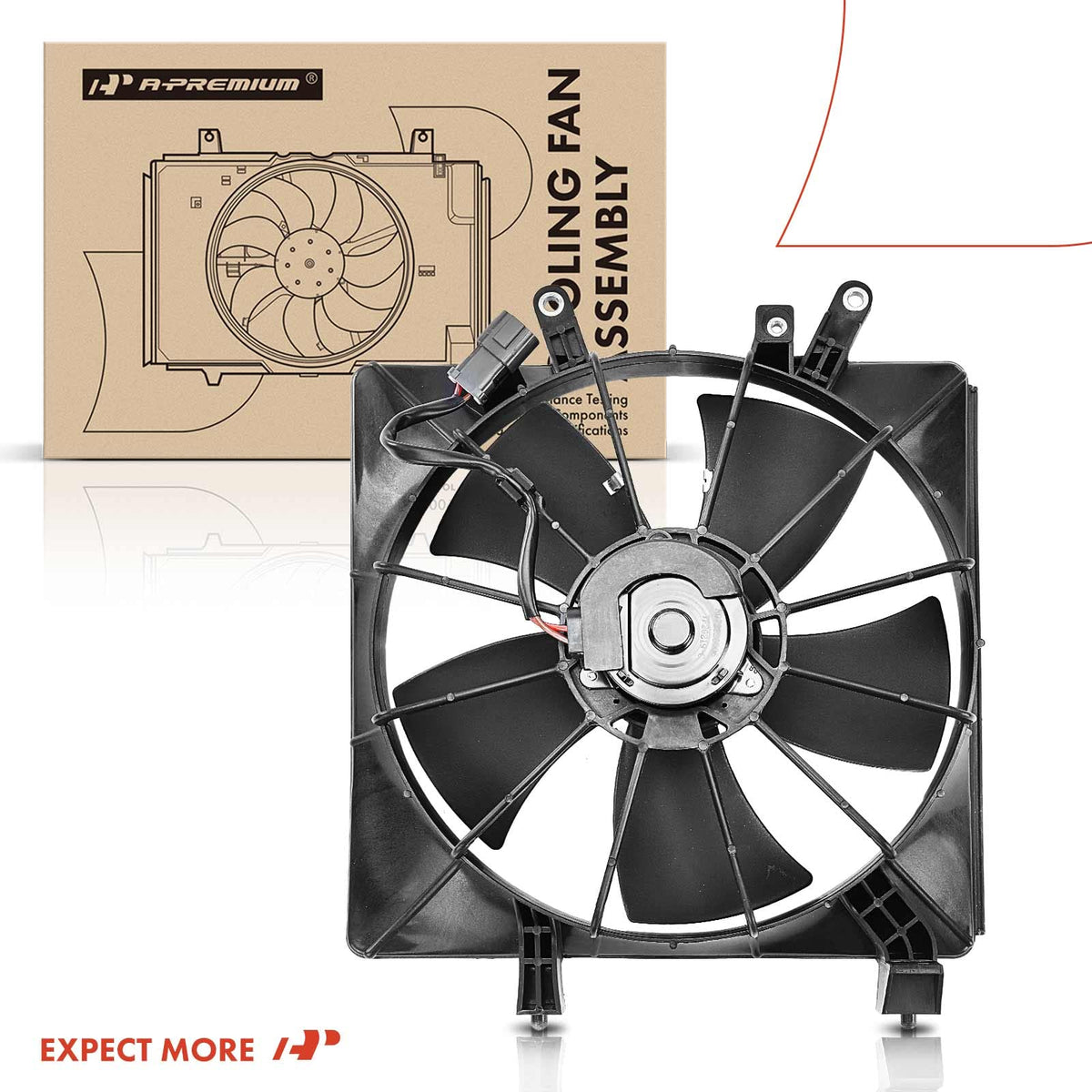 A-Premium fan in a garage setting showing ready-for-installation benefit