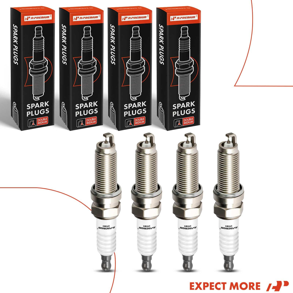 A-Premium spark plugs in a garage toolkit suggesting DIY readiness
