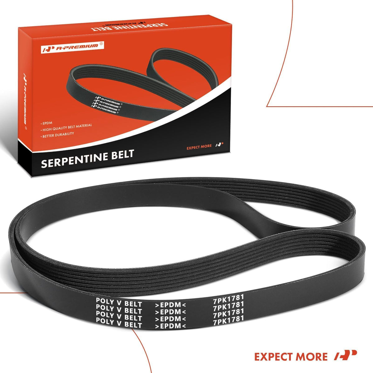 A-Premium belt in a mechanic toolbox setting signaling ready-for-repair convenience