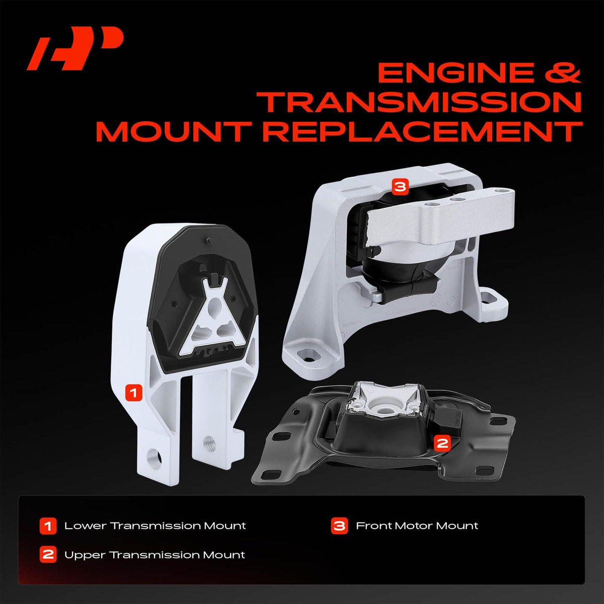 A-Premium lower transmission mount close-up highlighting robust stability benefit