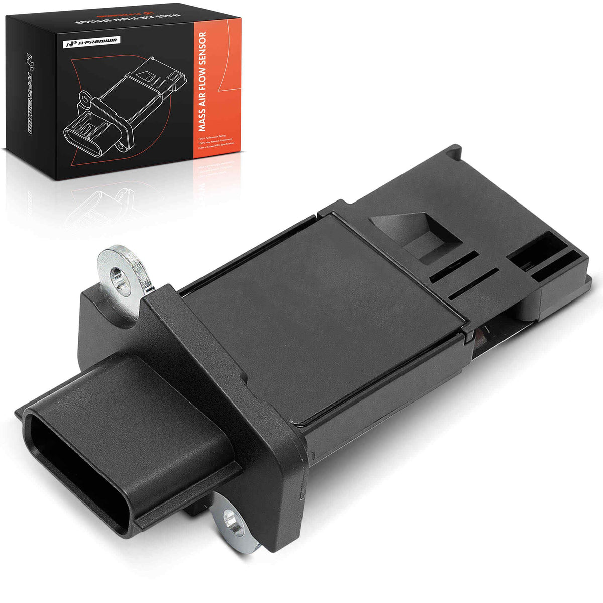 A-Premium front view of MAF sensor showing bolt-on design and fitment benefit