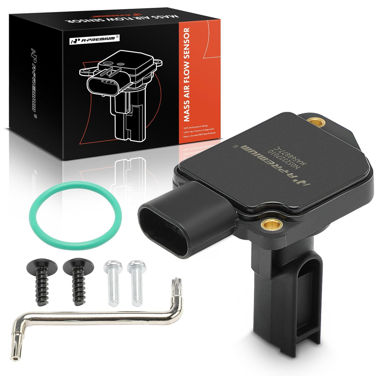 A-Premium MAF sensor front view showing precise fit and OEM-style shape