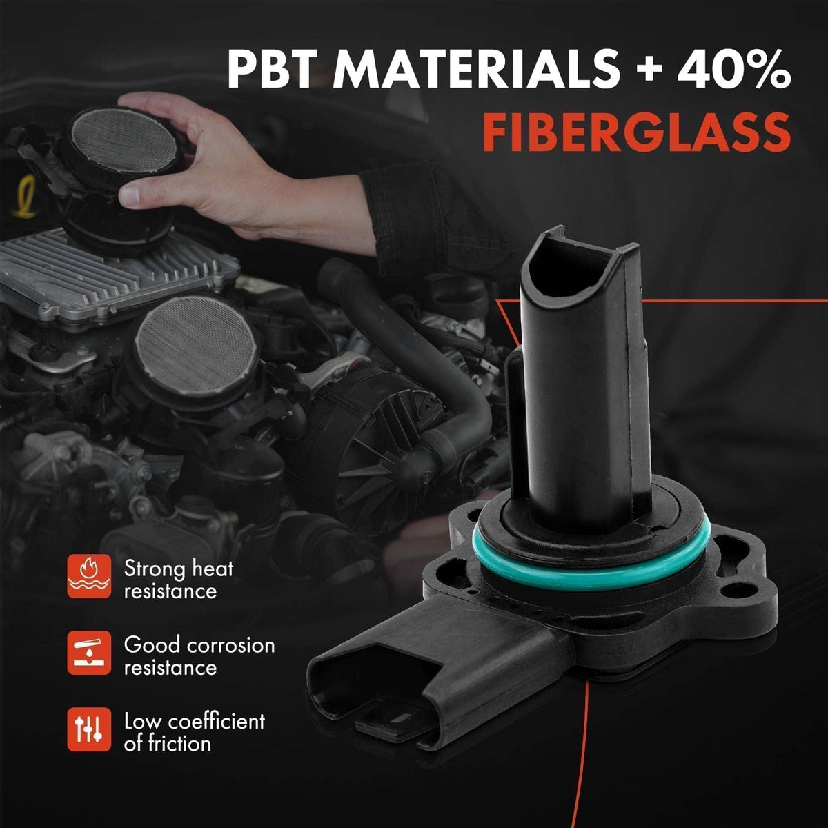A-Premium MAF sensor label with reference numbers to confirm correct fitment