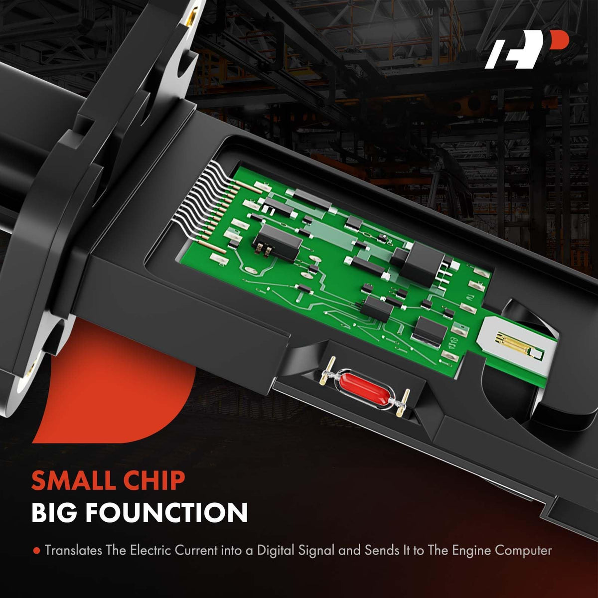 A-Premium MAF beside ruler showing dimensions for easy fitment verification