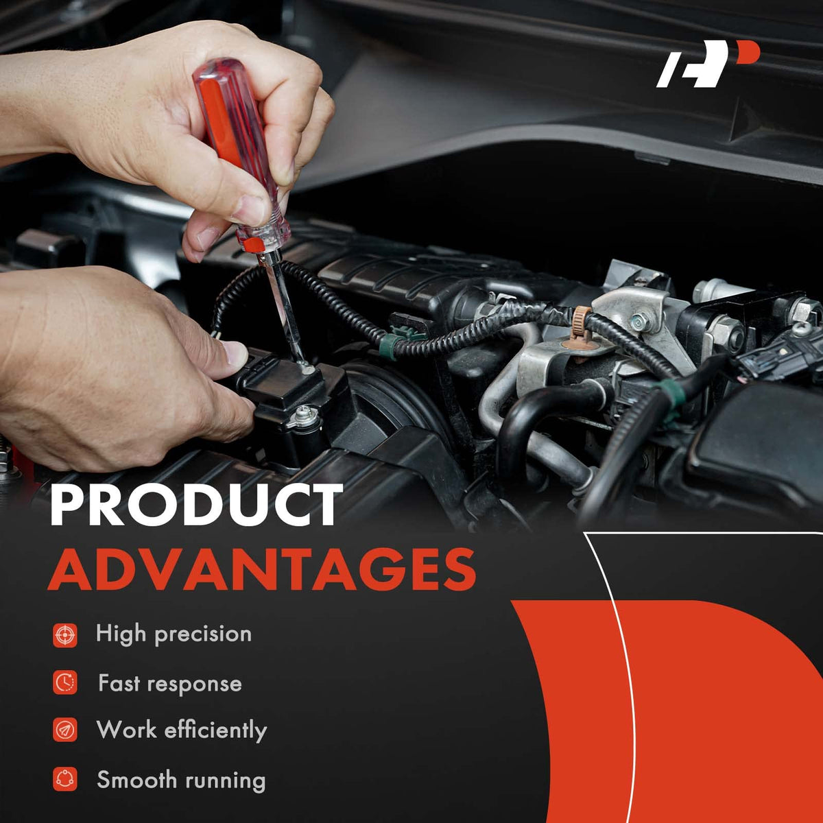 A-Premium MAF sensor polymer and aluminum finish highlighting durable materials and heat resistance