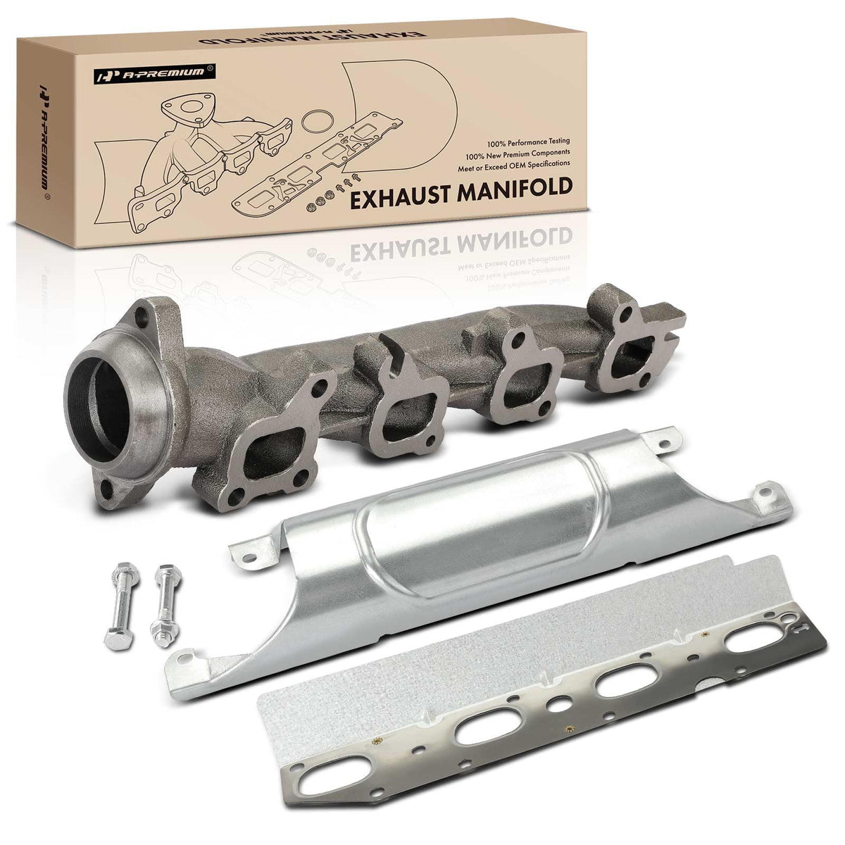 A-Premium manifold front view showing fit and direct-replacement benefit