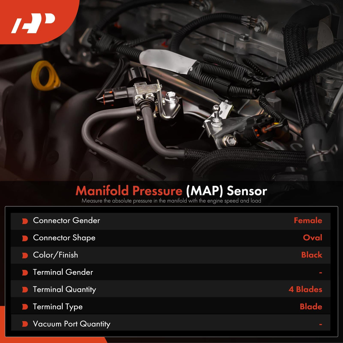 A-Premium MAP sensor connector close-up displaying secure OEM-style plug
